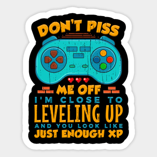 Video Gamer Dont Piss Me Off Sticker